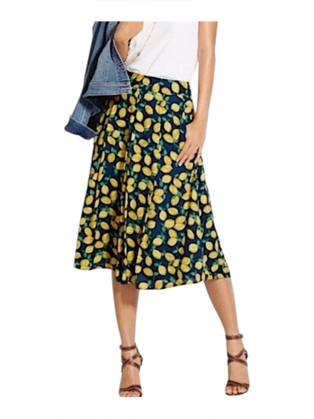 The Limited Yellow Lemon A-Line Skirt